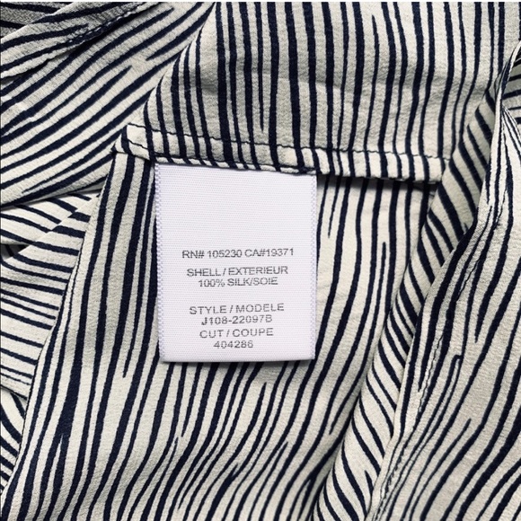 Joie 100% Silk Navy Striped Tunic Blouse - Picture 5 of 5